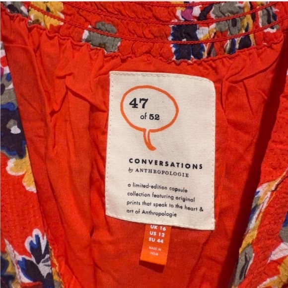 Anthropologie 52 Conversations Colloquial Off Shoulder Floral Midi Dress US 12​ - Picture 9 of 11